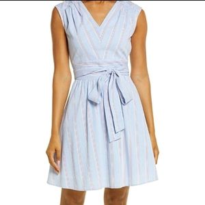 Vinyard Vines seersucker tie waist dress bimini blue size 22